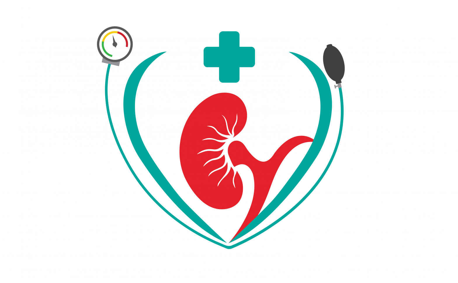 illustration of kidney and heart; blog: LINK BETWEEN HIGH BLOOD PRESSURE AND KIDNEY DISEASE